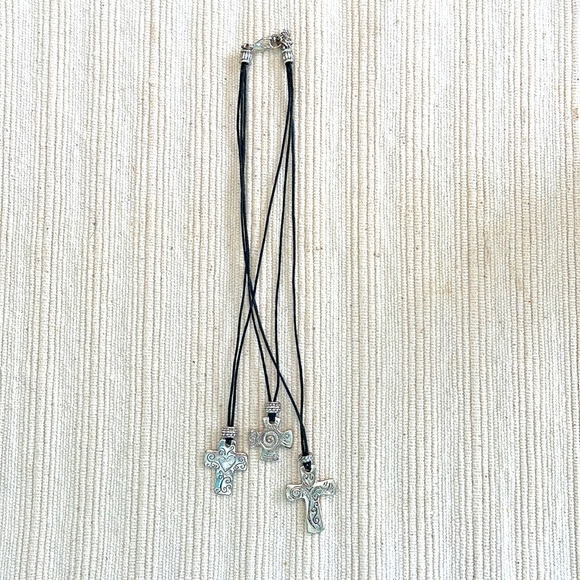 Silver cross layered necklace. - Picture 4 of 7